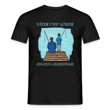 Väter und Söhne Angeln gemeinsam Angler Sprüche - Männer T-Shirt - Schwarz - Vorne - AI Model Male 178 light (178cm)
