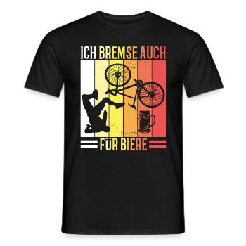 Lustige Fahrrad Sprüche Ich Bremse Für Bier Retro - Männer T-Shirt - Schwarz - Vorne - AI Model Male 178 light (178cm)