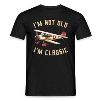 Je ne suis pas vieux Je suis Cassic Avion d’époque Avion - T-shirt homme - noir - Devant - AI Model Male 178 light (178cm)