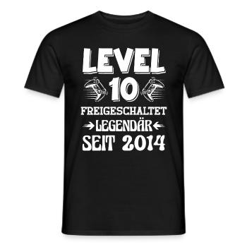 Level 10 Freigeschaltet Gamer Geburtstag 10 Jahre - Männer T-Shirt - Schwarz - Vorne - AI Model Male 178 light (178cm)