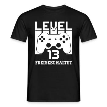 Level 13 Freigeschaltet Gamer Sprüche Geburtstag - Männer T-Shirt - Schwarz - Vorne - AI Model Male 178 light (178cm)