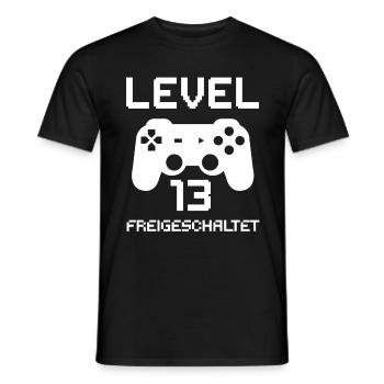 Level 13 Freigeschaltet Gamer Sprüche Geburtstag - Männer T-Shirt - Schwarz - Vorne - AI Model Male 178 light (178cm)