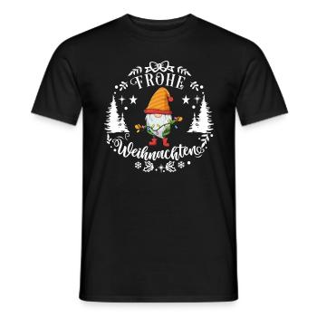 Frohe Weihnachten mit Weihnachtszwerg ein Zwerg - Männer T-Shirt - Schwarz - Vorne - AI Model Male 178 light (178cm)