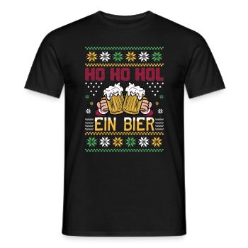 Ho Ho Hol mir ein Bier lustige Weihnachten Sprüche - Männer T-Shirt - Schwarz - Vorne - AI Model Male 178 light (178cm)