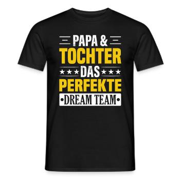 Papa und Tochter das perfekte Team Vater Tochter - Männer T-Shirt - Schwarz - Vorne - AI Model Male 178 light (178cm)