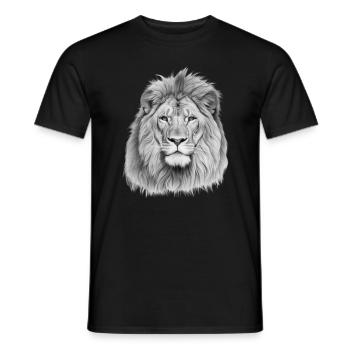 Un portrait du lion du Lion Lion - T-shirt homme - noir - Devant - AI Model Male 178 light (178cm)