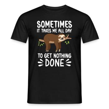 Funny lazy Sloth doing nothing and sleep Faultier - Männer T-Shirt - Schwarz - Vorne - AI Model Male 178 light (178cm)
