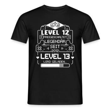 Level 12 Freigeschaltet Level 13 wird geladen - Männer T-Shirt - Schwarz - Vorne - AI Model Male 178 light (178cm)