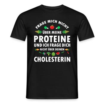 Frage mich nicht über Proteine Veganer Sprüche - Männer T-Shirt - Schwarz - Vorne - AI Model Male 178 light (178cm)