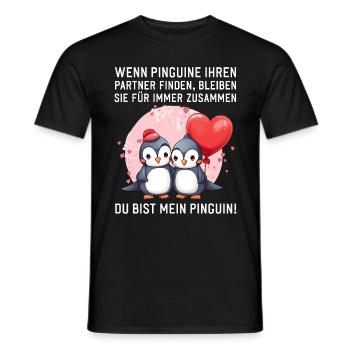 Wenn Pinguine Ihren Partner finden Liebessprüche - Männer T-Shirt - Schwarz - Vorne - AI Model Male 178 light (178cm)