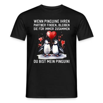 Wenn Pinguine Ihre Liebe finden Pärchen Sprüche - Männer T-Shirt - Schwarz - Vorne - AI Model Male 178 light (178cm)