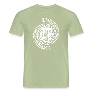 The Mathematical Number Pi 3.14 Mathematics PI - Men's T-Shirt - sage - Front - AI Model Male 178 light (178cm)