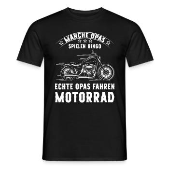 Some grandpas play cards, real grandpas drive engine - Men's T-Shirt - black - Front - AI Model Male 178 light (178cm)