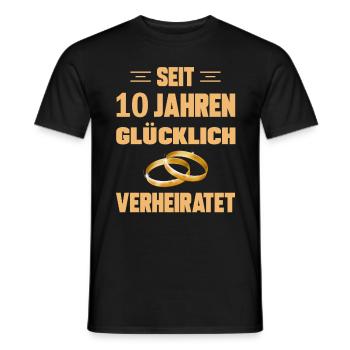 Seit 10 Jahren Verheiratet Hochzeit 10 Jahre - Männer T-Shirt - Schwarz - Vorne - AI Model Male 178 light (178cm)