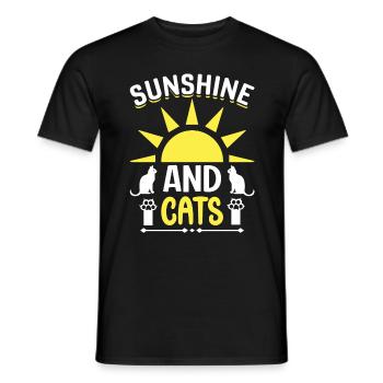 Cat Love sunshine and Cats - Männer T-Shirt - Schwarz - Vorne - AI Model Male 178 light (178cm)