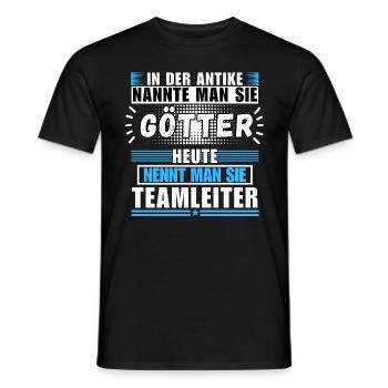 Les dieux dans l’Antiquité. Aujourd’hui, chef d’équipe - T-shirt homme - noir - Devant - AI Model Male 178 light (178cm)