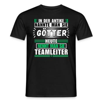 Les dieux dans l’Antiquité. Aujourd’hui, chef d’équipe - T-shirt homme - noir - Devant - AI Model Male 178 light (178cm)