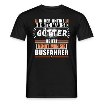Gods in Antiquity. Today's Bus Driver - Men's T-Shirt - black - Front - AI Model Male 178 light (178cm)