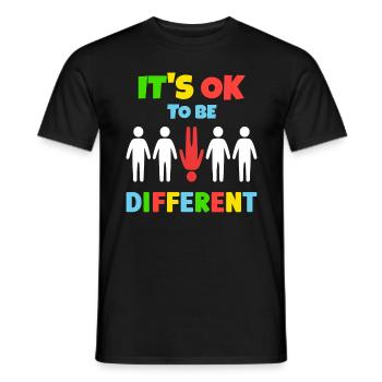 It's ok to be Different People - Männer T-Shirt - Schwarz - Vorne - AI Model Male 178 light (178cm)