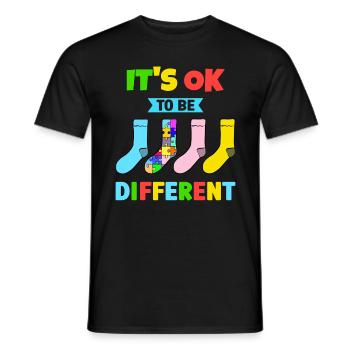 It's Ok to be Different with colorful Socks - Men's T-Shirt - black - Front - AI Model Male 178 light (178cm)