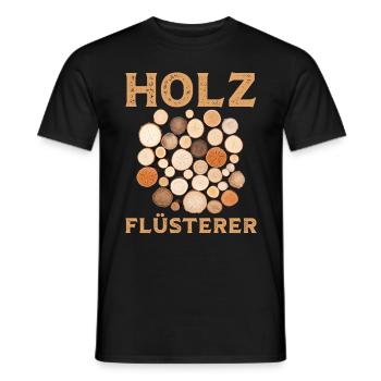 Ich bin ein Holzflüsterer mit Baumstämmen Holz - Männer T-Shirt - Schwarz - Vorne - AI Model Male 178 light (178cm)