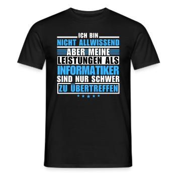 Unübertroffene Leistung als Informatiker - Männer T-Shirt - Schwarz - Vorne - AI Model Male 178 light (178cm)