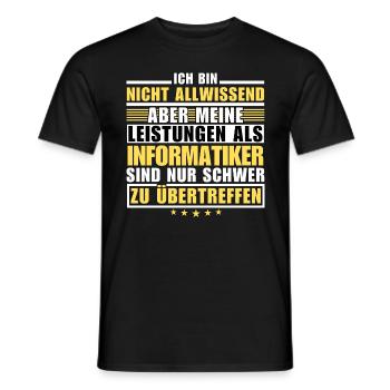 Unmatched performance as a computer scientist - Men's T-Shirt - black - Front - AI Model Male 178 light (178cm)