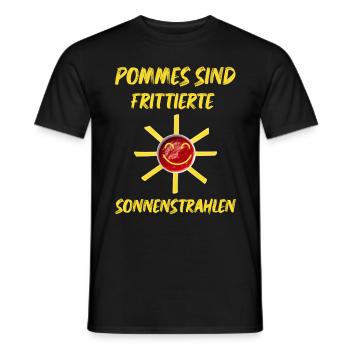 Pommes sind frittierte Sonnenstrahlen die Sonne - Männer T-Shirt - Schwarz - Vorne - AI Model Male 178 light (178cm)