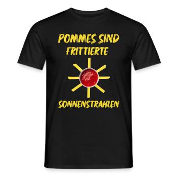 Pommes sind frittierte Sonnenstrahlen die Sonne - Männer T-Shirt - Schwarz - Vorne - AI Model Male 178 light (178cm)