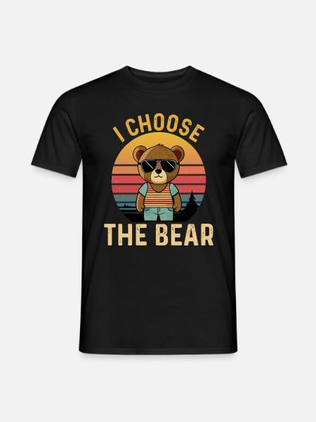I choose the Bear funny Beach Bear - Männer T-Shirt - Schwarz