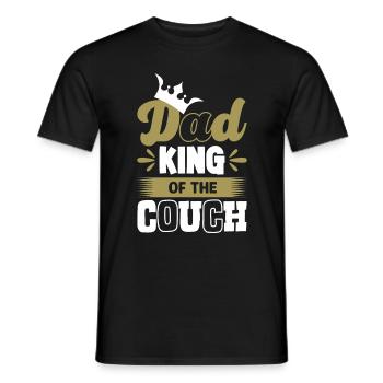 Dad King of the Couch funny Father and Dad Sayings - Men's T-Shirt - black - Front - AI Model Male 178 light (178cm)