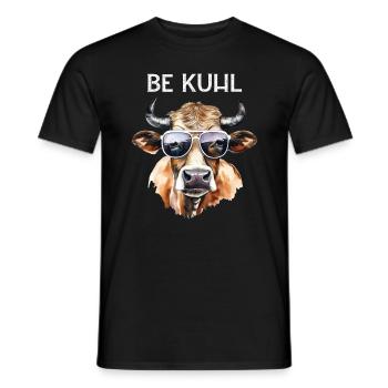 Lustige Kuh Gesicht mit der Brille be Kuhl - Männer T-Shirt - Schwarz - Vorne - AI Model Male 178 light (178cm)