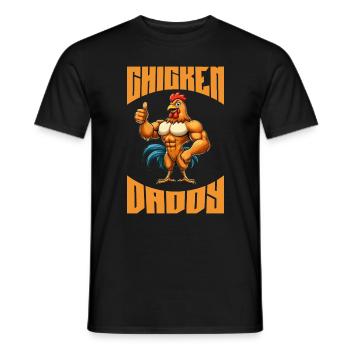 Ein lustiger Chicken Daddy Bodybuilder Fitness - Männer T-Shirt - Schwarz - Vorne - AI Model Male 178 light (178cm)