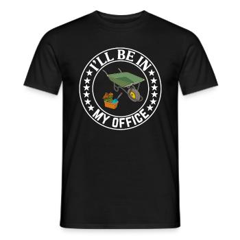 I'll be in my office the Garden Work with Flowers - Men's T-Shirt - black - Front - AI Model Male 178 light (178cm)