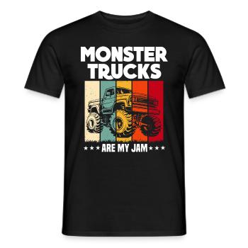 Monster Trucks Are My Jam funny Truck Cars Quotes - Men's T-Shirt - black - Front - AI Model Male 178 light (178cm)