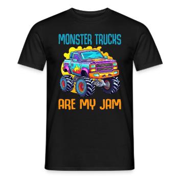 Monster Trucks Are My Jam funny Truck Cars Quotes - Men's T-Shirt - black - Front - AI Model Male 178 light (178cm)