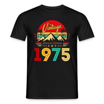 Retro Vintage Limited Edition Born in 1975 - Männer T-Shirt - Schwarz - Vorne - AI Model Male 178 light (178cm)
