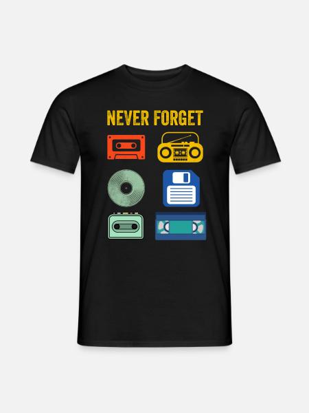 Älä koskaan unohda Retro-elektroniset laitteet Vintage - Miesten T-paita - musta