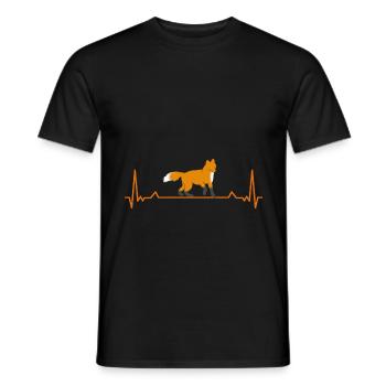 Fuchs Herzschlag - Männer T-Shirt - Schwarz - Vorne - AI Model Male 178 light (178cm)