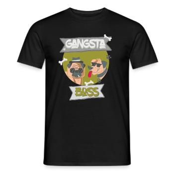 Gangsta Boss: Chiens de mafia sympas: Pug Gangster - T-shirt homme - noir - Devant - AI Model Male 178 light (178cm)