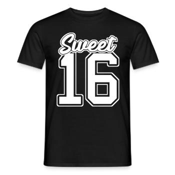 Süße 16 16. Geburtstag College Nummer - Männer T-Shirt - Schwarz - Vorne - AI Model Male 178 light (178cm)
