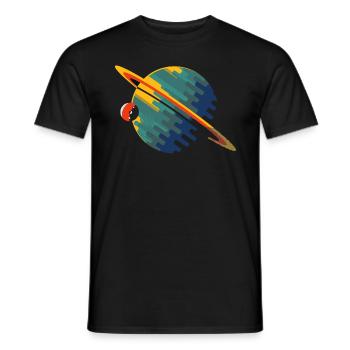 Planète Saturne - T-shirt homme - noir - Devant - AI Model Male 178 light (178cm)