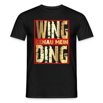 Wing genau mein Ding gold / Gold Wing / Goldwing - Männer T-Shirt - Schwarz - Vorne - AI Model Male 178 light (178cm)