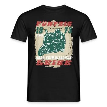 50 Geburtstag 1973 Motorrad Biker Lustig Spruch - Männer T-Shirt - Schwarz - Vorne - AI Model Male 178 light (178cm)