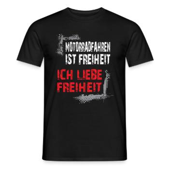 Motorradfahren ist Freiheit Motorrad Biker Spruch - Männer T-Shirt - Schwarz - Vorne - AI Model Male 178 light (178cm)