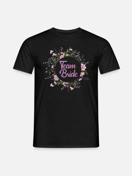 Team Bride Flower Wreath - Men's T-Shirt - black