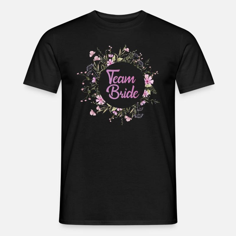 Team Bride Blumenkranz - Männer T-Shirt - Schwarz