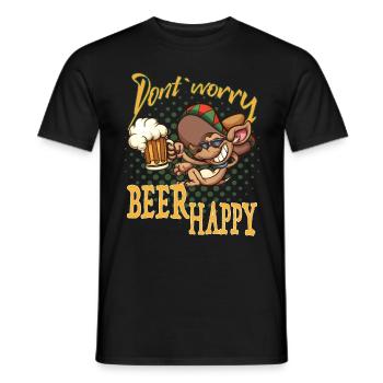 Bière, alcool, drôle de dicton pour la prochaine fête - T-shirt homme - noir - Devant - AI Model Male 178 light (178cm)