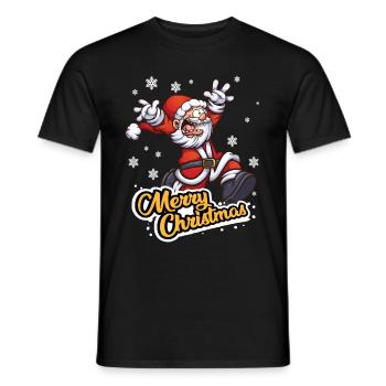 Christmas St. Nicholas Merry Christmas - Men's T-Shirt - black - Front - AI Model Male 178 light (178cm)