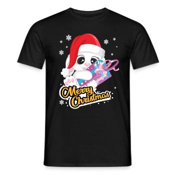 lapin mignon, joyeux Noël, Noël, Nicholas - T-shirt homme - noir - Devant - AI Model Male 178 light (178cm)